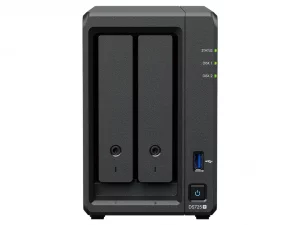 Bộ lưu trữ mạng Synology DS725+ 2-bay Plus series model (up to 7 bay) with AMD Ryzen R1600, 4 GB DDR4 ECC SODIMM, and is upgradeable to 32 GB,Built-in two M.2 NVMe slots and 1 x 2.5GbE and 1 x 1GbE RJ-45 LAN port, 3Y WTY_DS725+